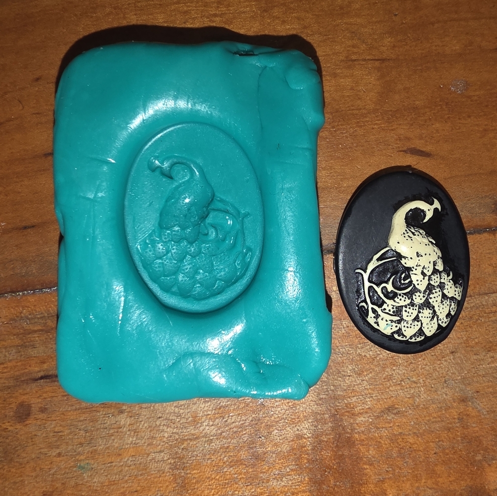 Peacock Cameo Cabochon Resin Or Polymer Clay Silicine Mold For Crafts, Animal